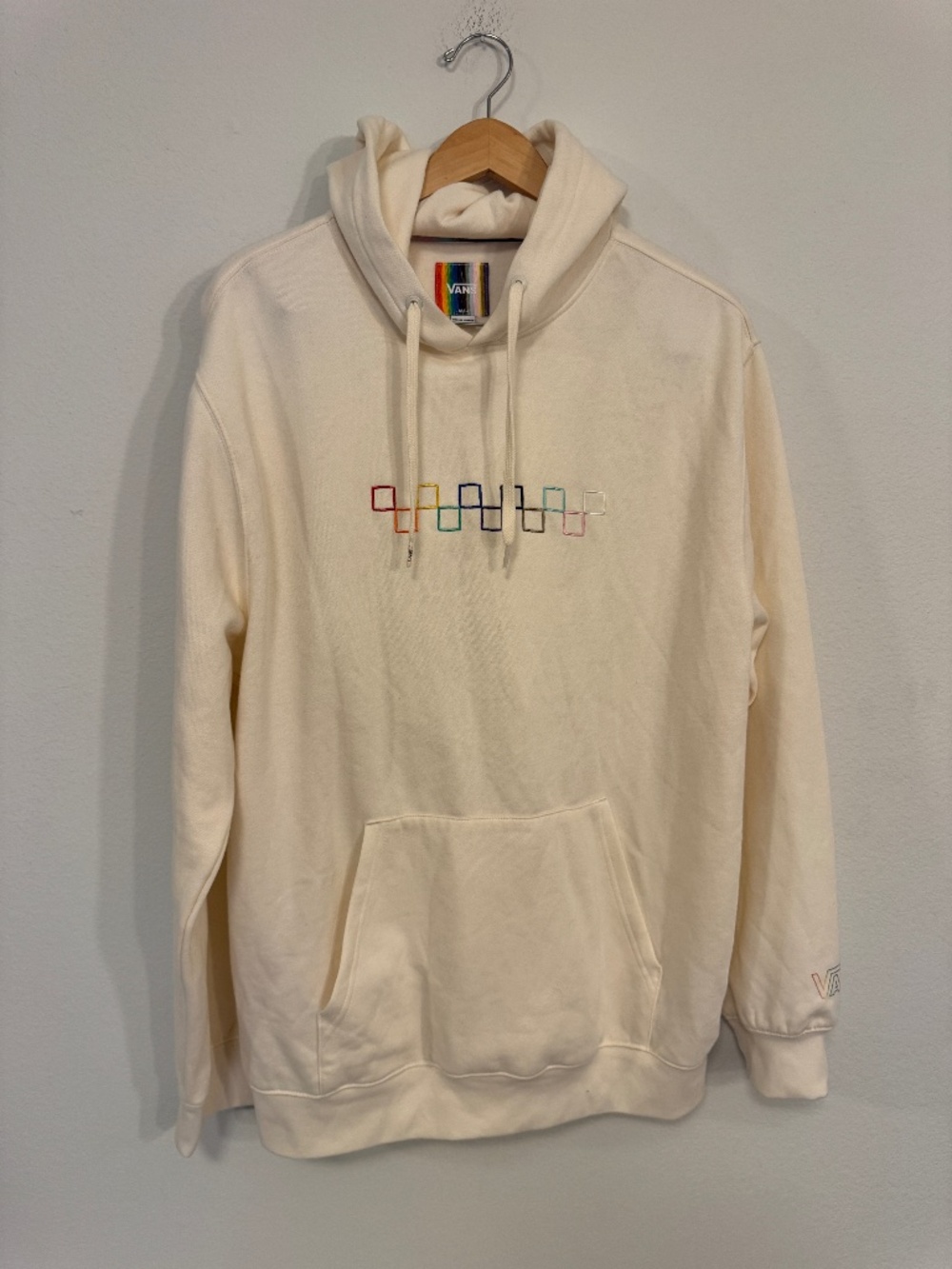 Vans Pride Together As Ourselves Hoodie Large Cream Rainbow Off The Wall